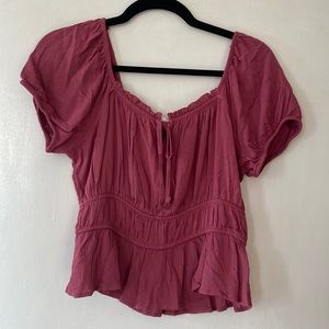 Fuchsia Flowy Crop Top